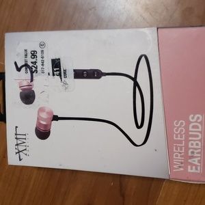 NIB "XMI" rose/black magnetic + wireless lightweight earbuds